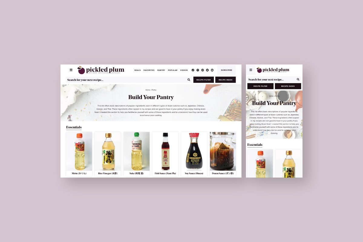 responsive pantry page